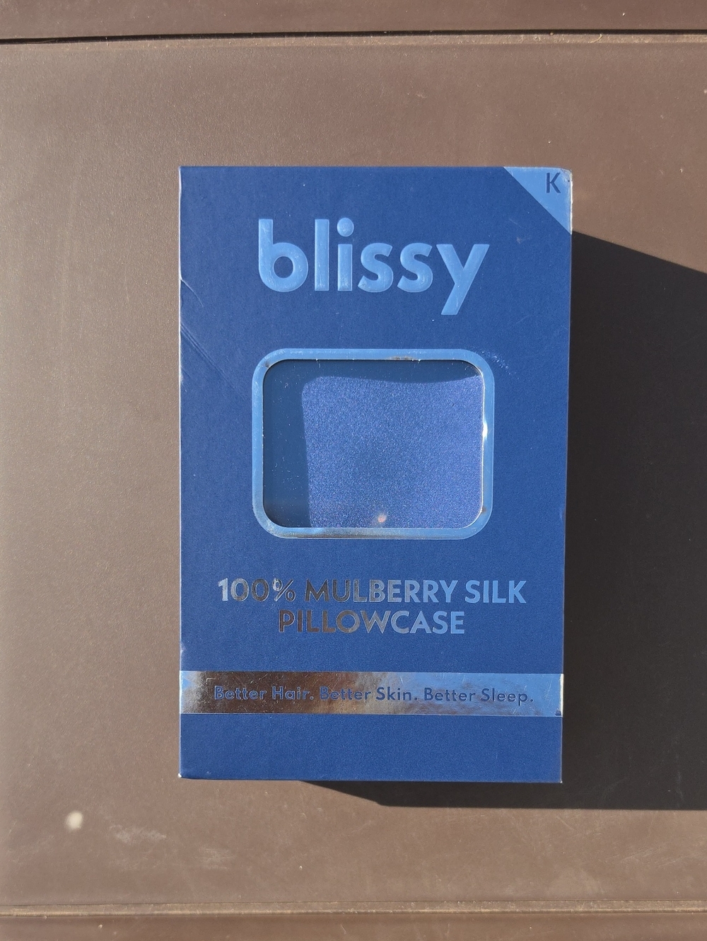 Blissy Mulberry Silk Pillowcase Size King 20" X 36" Navy Blue